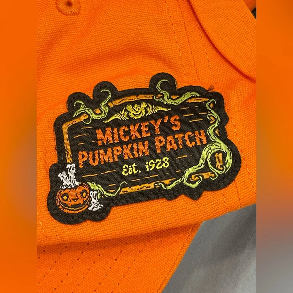 NEW‎ Disney Parks Mickey Mouse Jack-o'-Lantern Glow Orange Baseball Cap Adult